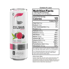 CELSIUS Fizz Free Raspberry Acai Green Tea, Sugar Free Energy Drink, 12 Fl Oz (Pack of 12)