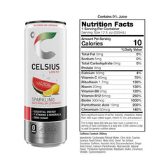 CELSIUS Sparkling Watermelon Lemonade, Sugar Free Energy Drink, 12 Fl Oz (Pack of 12)