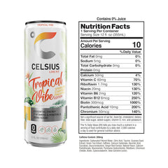 CELSIUS Sparkling Tropical Vibe, Functional Essential Energy Drink 12 Fl Oz (Pack of 12)